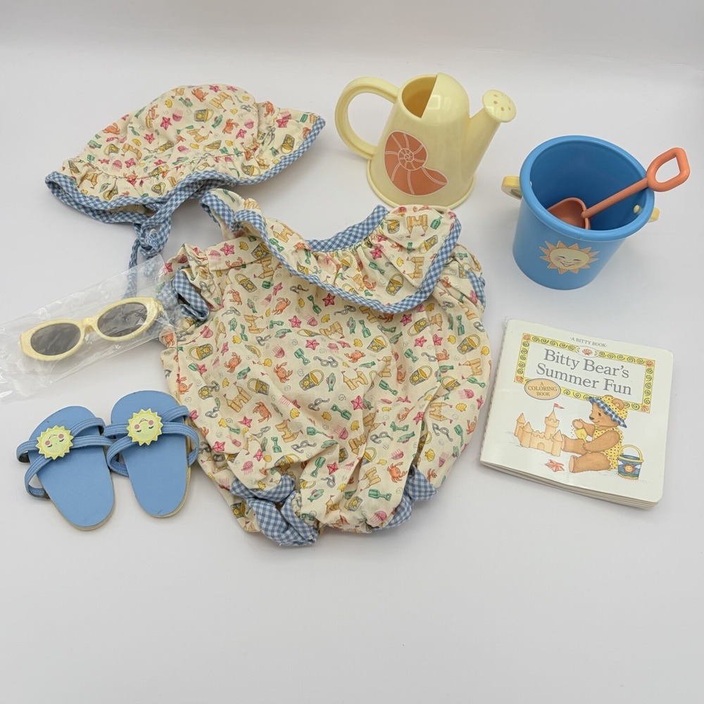 American Girl Bitty Baby Beach Fun Sandcastle Bucket and Shovel Set with Book